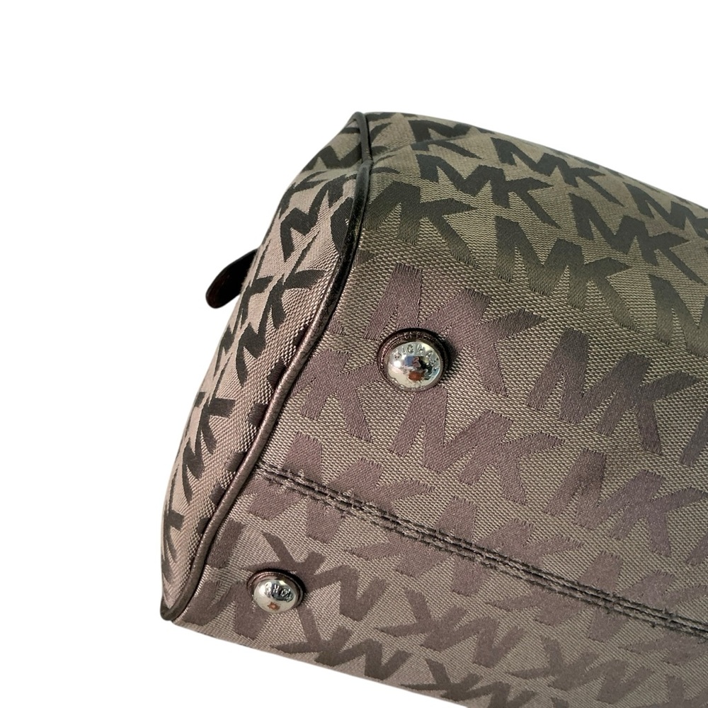 Michael Kors Med GRAYSON Satchel & Continental Wallet MK Logo ICE/Slate/Gun Gray - Picture 7 of 15